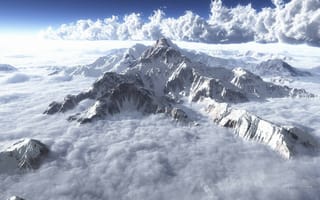 Картинка горы, на альпийские, сверху, потрясающий, вид
