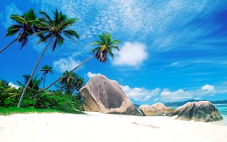 Картинка пляж, тропики, сейшелы, остров