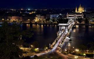 Картинка венгрия, будапешт, széchenyi chain bridge from castle hill