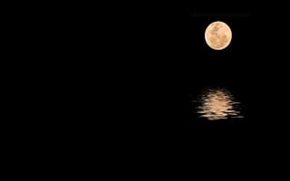 Обои ночь, луна, отражение