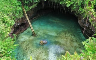 Картинка вода, природа, пещера, джунгли