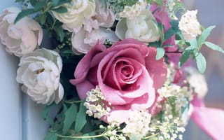 Картинка розы, красочные цветы, пионы, букет, праздник, яркие цветы, нежные
