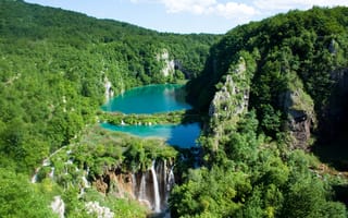 Картинка хорватия, плитвицкие озёра, водопады, национальный парк