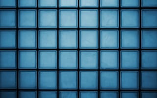 Картинка свет, стена, клетки, блоки, стекло, клетка, мозайка, текстура, линии, квадраты, синий