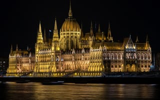 Картинка будапешт, Венгрия, дома, ночь, Hungarian parliament