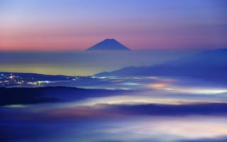 Картинка Япония, Фудзи, Облака, Пейзаж