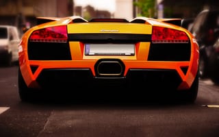 Картинка чудо, lp640, оранжевое, Lamborghini, улица, roadster