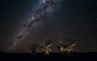 Картинка галактика, радиотелескоп