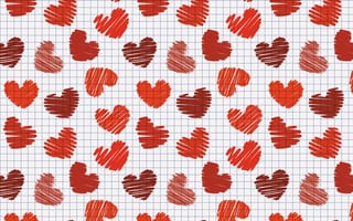 Картинка Valentines day, День влюбленных, клетки, сердечки, сердце