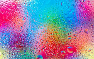 Обои drops, капли, Вода, rainbow, colorful, water, rain, glass, стекло