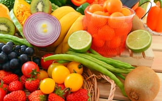 Обои фрукты, fruits, овощи, vegetables, berries