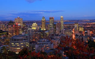 Картинка Montreal Quebec, Канада, ночь, небоскребы