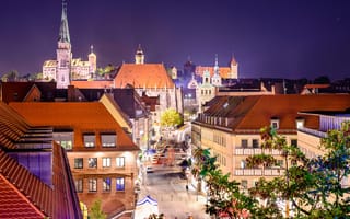 Картинка дома, Nuremberg, улицы, ночь, германия, фонари