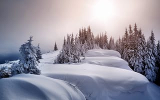 Картинка горы, снег, сугробы