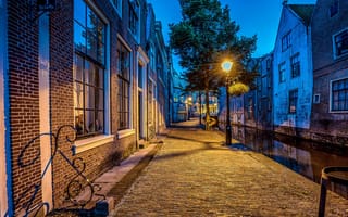 Картинка ночь, Алкмар, северная голландия, нидерланды, улица