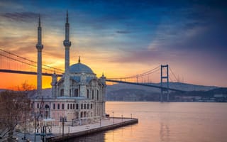 Картинка турция, мечеть, пролив, стамбул, Ортакёй