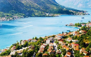 Картинка черногория, Залив, Boka Kotorska, дома, Корабли
