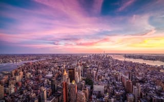 Картинка Sunset, york, Purple, new
