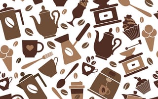 Картинка vector, кофе, coffee, seamless pattern