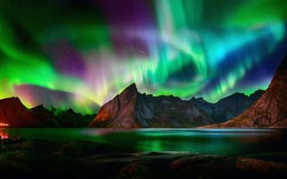 Картинка сияние, северное, красота, север, полярное, Норвегия