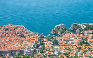 Картинка побережье, здания, croatia, Dubrovnik, адриатическое море, хорватия, adriatic sea