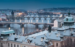 Картинка Cityscape, czech republic, prague, winter