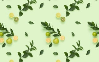 Картинка citrus, ветки, киви, листья