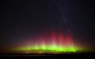 Картинка Aurora borealis, северное сияние, звезды, ночь
