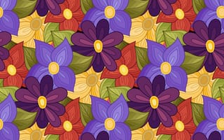 Картинка Floral, seamless, Tekstura, паттерн, vector, цветы