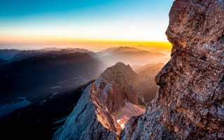Картинка sunrise, Torsten muehlbache, mountain, landscape, Germany, places, hiking, Red, blue, travel