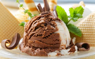 Обои мороженое, sweet, шоколад, chocolate, вафли
