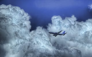 Картинка Самолет, небо, облака