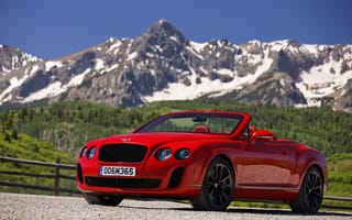 Картинка Bentley, красный, горы