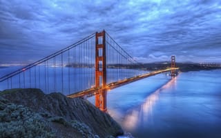 Картинка золотые ворота, Мост, река, сан-франциско, калифорния
