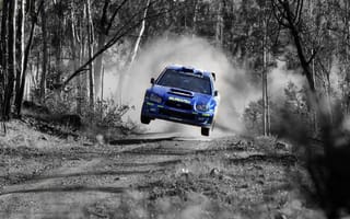 Картинка прыжок, rally, Subaru, wrx sti