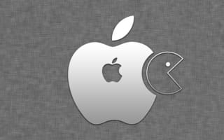 Картинка pacman, яблоко, Apple