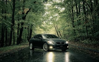 Картинка лето, дорога, Lexus, дождь