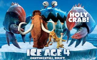 Обои iceberg, continental drift, pirates, crab, Ice age 4, sid, animated film, manny, movie, diego