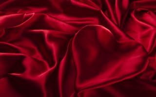 Картинка Текстура, красная, шелк, ткань, сатин, сердце, складки
