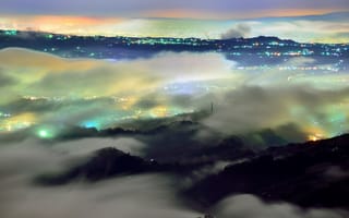 Картинка Облака, туман, ночь