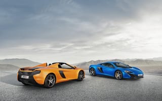 Картинка spyder, Mclaren, оранжевый, 650s, blue, orange, синий, supercars