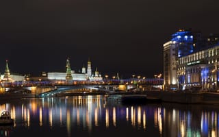 Обои кремль, ночь