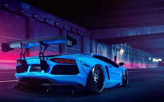 Картинка liberty walk, Lamborghini, blue