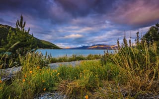 Картинка тучи, lake tekapo, новая зеландия