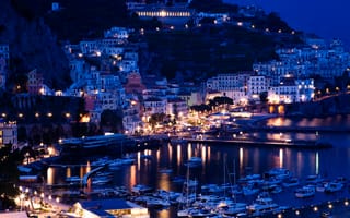 Картинка побережье, дома, Positano, скалы