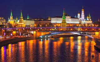 Картинка кремль, moscow, ночь, россия, russia, kremlin