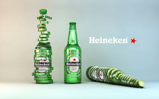 Картинка Нарезанная бутылка пива Heineken