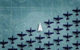 Картинка Фигурки самолетов на фоне карты