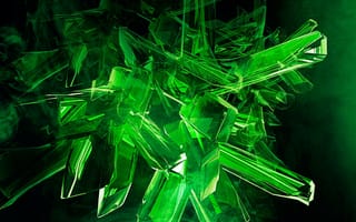 Картинка Зеленые кристаллы, 3Д графика