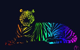 Картинка тигр, цветной